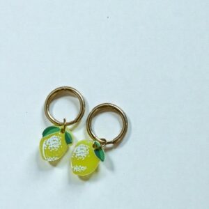 Ατσαλινα χειροποιητα σκουλαρικια λεμονι